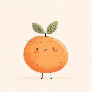 可爱拟人化橙子卡通形象