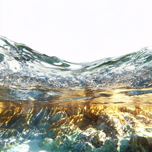 波光粼粼的清澈水下景象