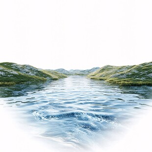 山间宁静湖水风景图