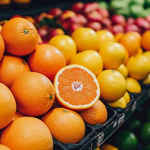 新鲜橙子堆 果香四溢