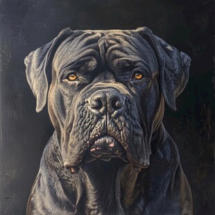 威严大狗的肖像特写