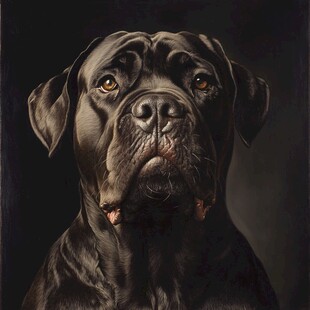 黑犬肖像 深邃眼神的温柔力量