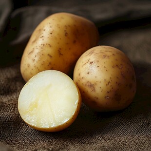 新鲜土豆 完整与切开的展示