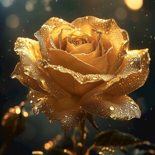 金色玫瑰 梦幻与奢华的绽放