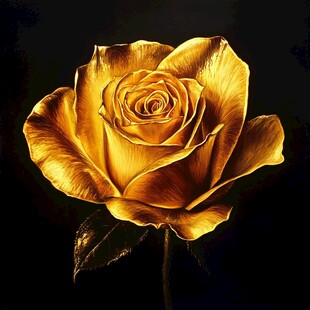 金色璀璨玫瑰绽放瞬间