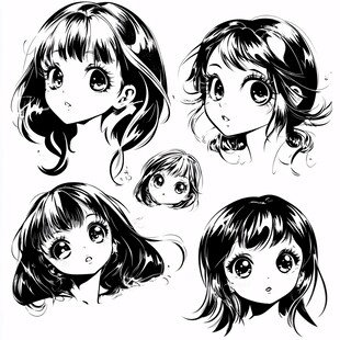 日系动漫少女发型设计图