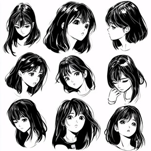 多款动漫女孩发型设计图