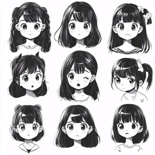 卡通少女头像集合