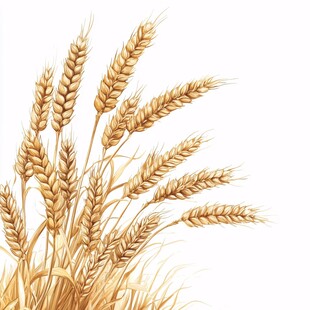 金黄麦穗插画 清新田园风