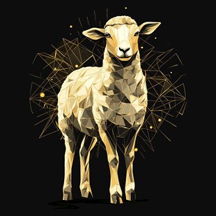 几何风格绵羊插画