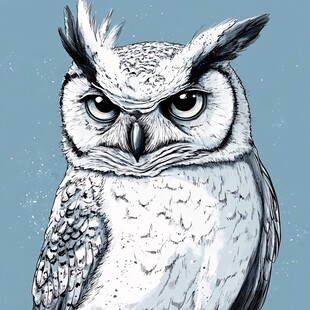 怒目而视的威严猫头鹰