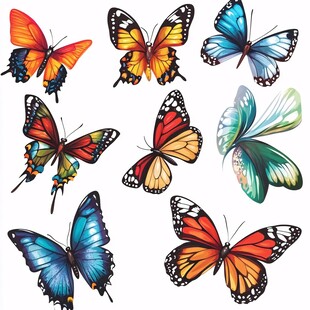 多彩蝴蝶插画素材集合