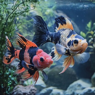 灵动金鱼畅游水中世界