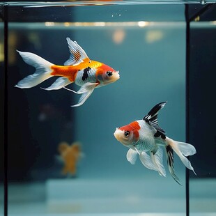 灵动金鱼于鱼缸中悠游