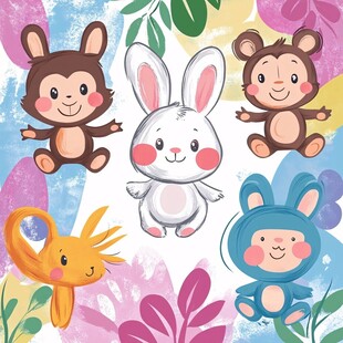 可爱萌趣小动物插画集合