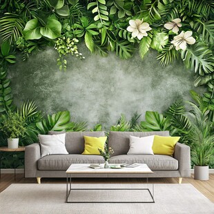 热带绿植风客厅装饰场景