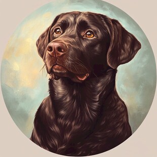 黑拉布拉多犬的艺术肖像