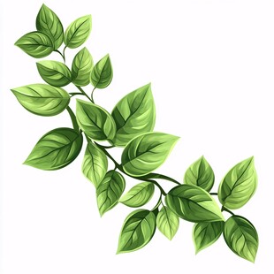 翠绿枝叶插画