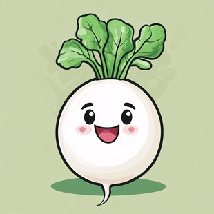 可爱卡通白萝卜笑脸形象