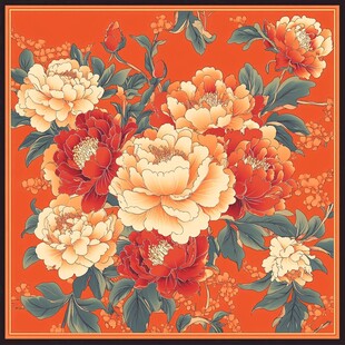 国色牡丹中式传统花卉图