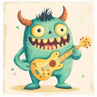 绿怪兽弹吉他欢乐瞬间