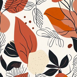 秋日叶片抽象图案设计