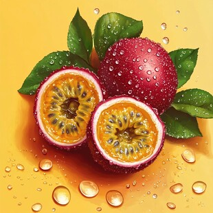 新鲜百香果 多汁饱满带水珠