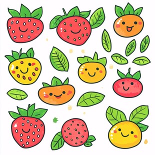 可爱卡通水果表情图案集合