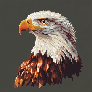 白头海雕头像插画