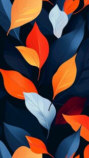 多彩秋叶图案背景设计