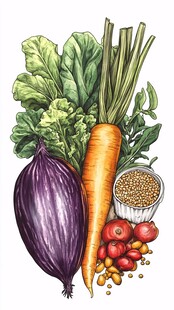 多彩蔬菜组合插画