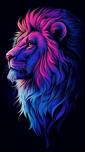 梦幻炫彩狮子头部形象