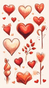 可爱手绘爱心图案集合