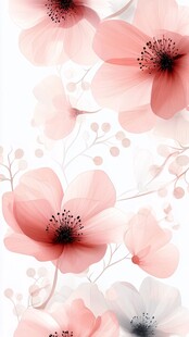 粉色花卉唯美背景图