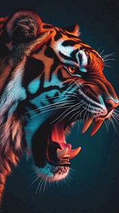 咆哮的斑斓猛虎