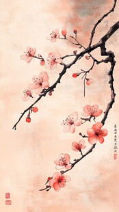 水墨梅花图 清雅绽放