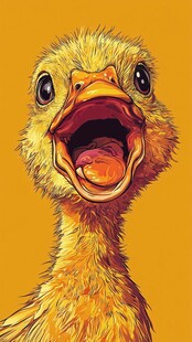 可爱张嘴小鹅插画形象