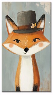 戴礼帽的可爱小狐狸