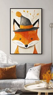 狐狸装饰画点亮温馨客厅