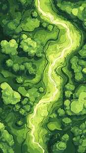 蜿蜒绿径穿行茂密丛林