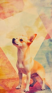 彩色背景下的可爱吉娃娃