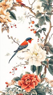 中式花鸟图 雅致国风意境