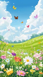 春日花海蝶舞梦幻美景