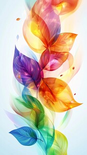 梦幻炫彩飘叶图