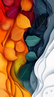 多彩秋叶立体艺术背景图