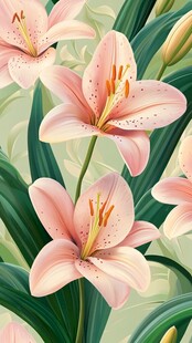 粉色百合花绽放的美丽画面