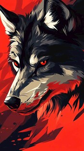 红眼黑狼的霸气形象