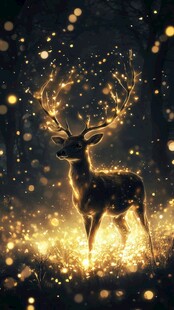 梦幻金鹿闪耀神秘森林