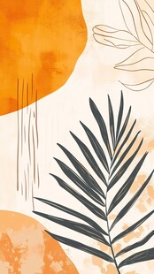 热带植物抽象艺术插画