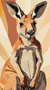 插画风袋鼠形象展示